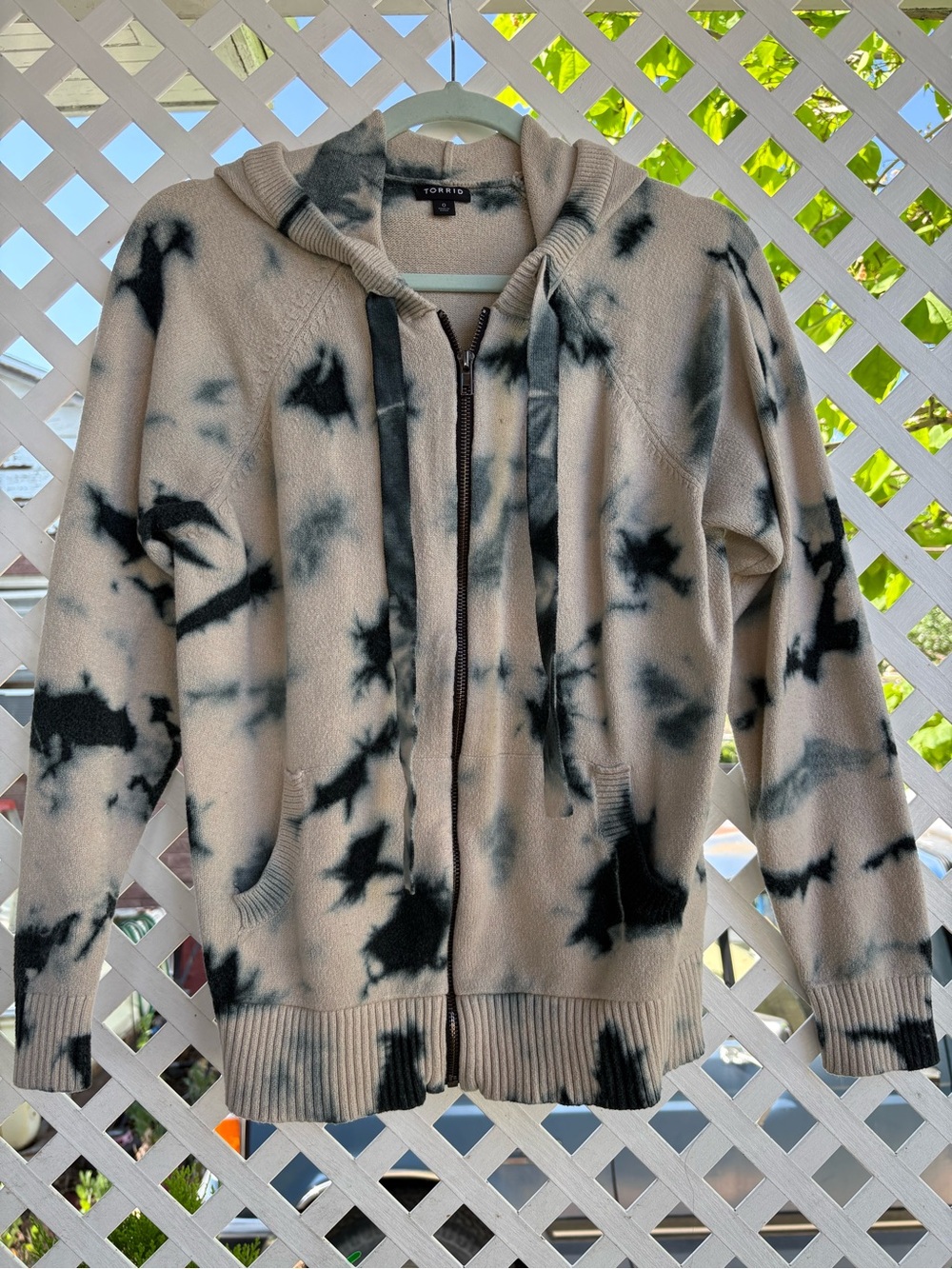 Tie-Dye Zip Hoodie - Yellow & Black